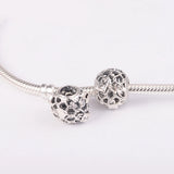 925 Sterling Silver Openwork Chain Padlock Charm Beads Bracelets