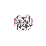 925 Silver Charms Pink Eternity Circle Beads Bracelet DIY Fits