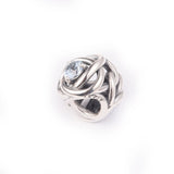 DIY Charm Bracelet Sea Aqua Circle Beads 925 Sterling Silver Jewelry