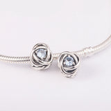 DIY Charm Bracelet Sea Aqua Circle Beads 925 Sterling Silver Jewelry