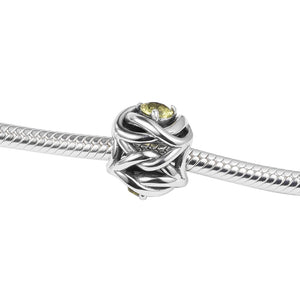 Spring Green Eternity Circle Beads Bracelet 925 Sterling Silver