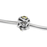 Spring Green Eternity Circle Beads Bracelet 925 Sterling Silver