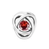 925 Sterling Silver DIY Eternity Circle Beads Bracelet - True Red