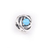 Turquoise Eternity Circle Beads Bracelet 925 Sterling Silver DIY Fits Charms
