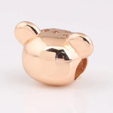 Rose Sparkling Lion Princess Beads 925 Sterling Silver Jewelry