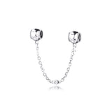 European Style Sterling Silver Beads Bracelet with Heart Charms