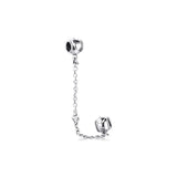 European Style Sterling Silver Beads Bracelet with Heart Charms