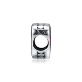 925 Sterling Silver Red Enamel Charms Beads for Europe Charm Bracelets