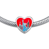 925 Sterling Silver Red Enamel Charms Beads for Europe Charm Bracelets