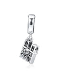 925 Silver Notre Dame Charm Bead with CZ