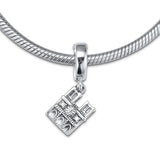 925 Silver Notre Dame Charm Bead with CZ