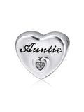 Auntie's Love Heart Beads 925 Sterling Silver Jewelry