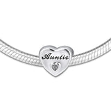 Auntie's Love Heart Beads 925 Sterling Silver Jewelry