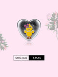 European Charms Bracelet Beads 925 Sterling Silver Yellow Enamel