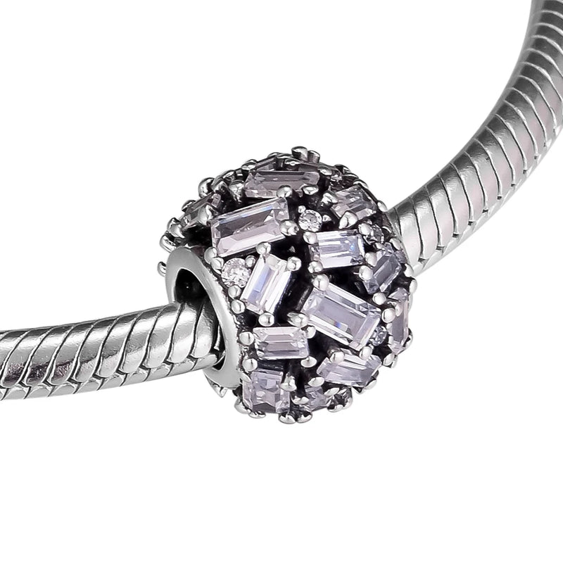 Chiselled Elegance Beads 925 Sterling Silver Charms Bracelet DIY Fits Europe