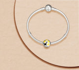 Europe Charms Bracelets Daisy Pave Clip Beads 925 Sterling Silver