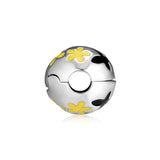 Europe Charms Bracelets Daisy Pave Clip Beads 925 Sterling Silver