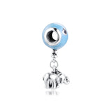 925 Sterling Silver Elephant & Balloon Dangle Beads for Europe Charms Bracelets