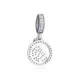 925 Sterling Silver Half Daisy Beads with Clear CZ