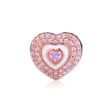 925 Sterling Silver Hearts on Hearts Rose Beads for Europe Charms Bracelets