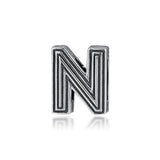 Europe Charms Bracelet Letter N Clip Bead 925 Sterling Silver Jewelry