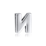 Europe Charms Bracelet Letter N Clip Bead 925 Sterling Silver Jewelry