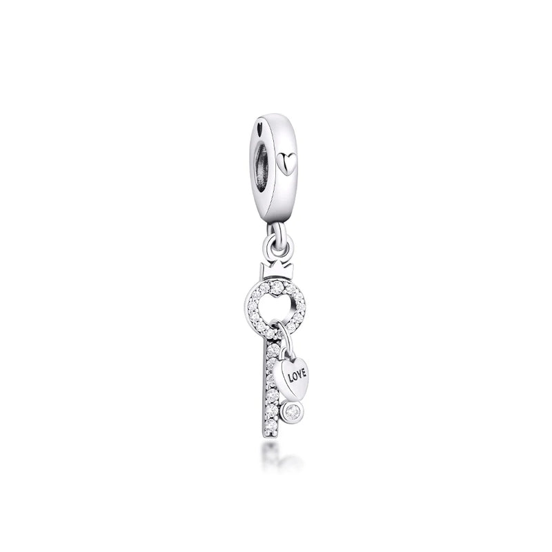 Lock of Love Beads Clear CZ 925 Sterling-Silver-Jewelry