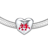 European Charm Bracelet Sterling Silver Heart Beads Jewelry
