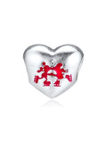 European Charm Bracelet Sterling Silver Heart Beads Jewelry