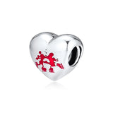 European Charm Bracelet Sterling Silver Heart Beads Jewelry