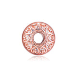925 Silver Rose Glass Beads Charms Jewelry Set