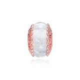 925 Silver Rose Glass Beads Charms Jewelry Set