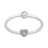 925 Silver Star in My Heart Clip Beads Jewelry