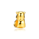925 Sterling Silver Theodore Bear Shine Beads for Europe Charms Bracelets