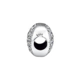 925 Sterling Silver Pave Sphere Beads Clear CZ Charms