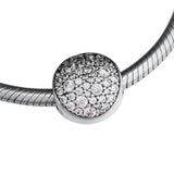 925 Sterling Silver Pave Sphere Beads Clear CZ Charms