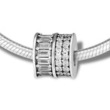 Europe Charms Bracelet Path Beads with CZ 925 Sterling Silver Jewelry