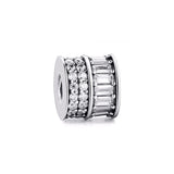 Europe Charms Bracelet Path Beads with CZ 925 Sterling Silver Jewelry