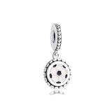 Soccer Dangle Enamel Beads 925 Sterling Silver Jewelry