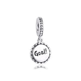 Soccer Dangle Enamel Beads 925 Sterling Silver Jewelry