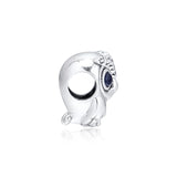 925 Sterling Silver Sparkling Owl Beads for Europe Charms Bracelets