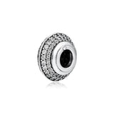 Europe Charms Bracelet Pave Beads 925 Sterling Silver Jewelry