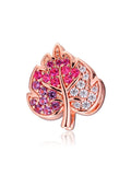 Pave Leaf Rose Beads 925 Sterling Silver Charms Bracelet DIY Fits Europe