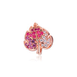Pave Leaf Rose Beads 925 Sterling Silver Charms Bracelet DIY Fits Europe
