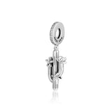 European Charms Bracelet Beads Clear CZ 925 Sterling Silver DIY Springtime Fits