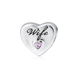 925 Silver Heart Beads for Europe Charm Bracelets DIY