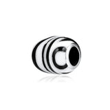 European Charms Bracelet Stripes Beads 925 Sterling Silver DIY Fits
