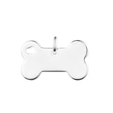 Engravable Dog Bone Tag Bead for Charms Bracelets 925 Sterling Silver