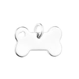 Engravable Dog Bone Tag Bead for Charms Bracelets 925 Sterling Silver