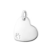Engravable Heart Pet Collar Tag Beads 925 Sterling Silver Jewelry Kralen